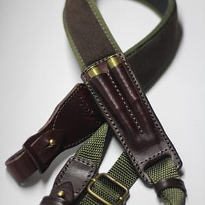 Pas do broni Neoprenowy wykończony skórą z ładownicą